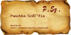 Paschka Szófia névjegykártya
